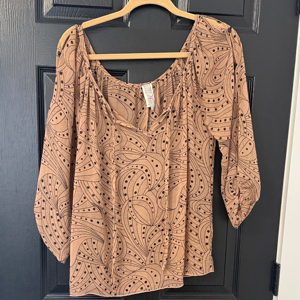 Elegant dusty pink Patterned Blouse
